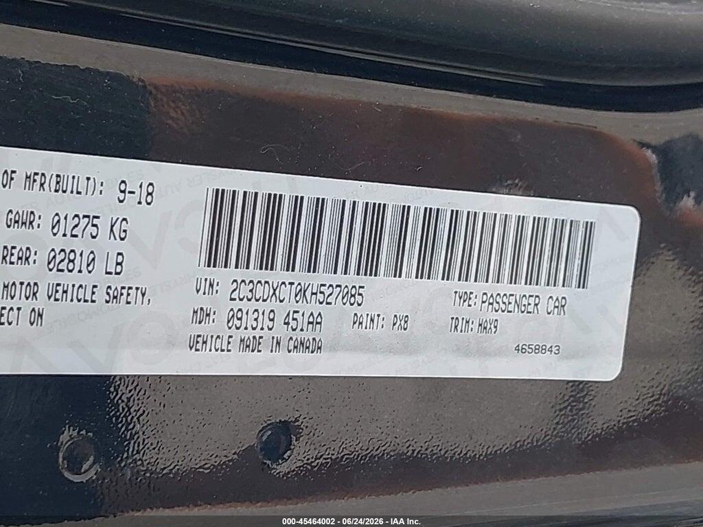2C3CDXCT0KH527085 2019 DODGE CHARGER photo no. 9