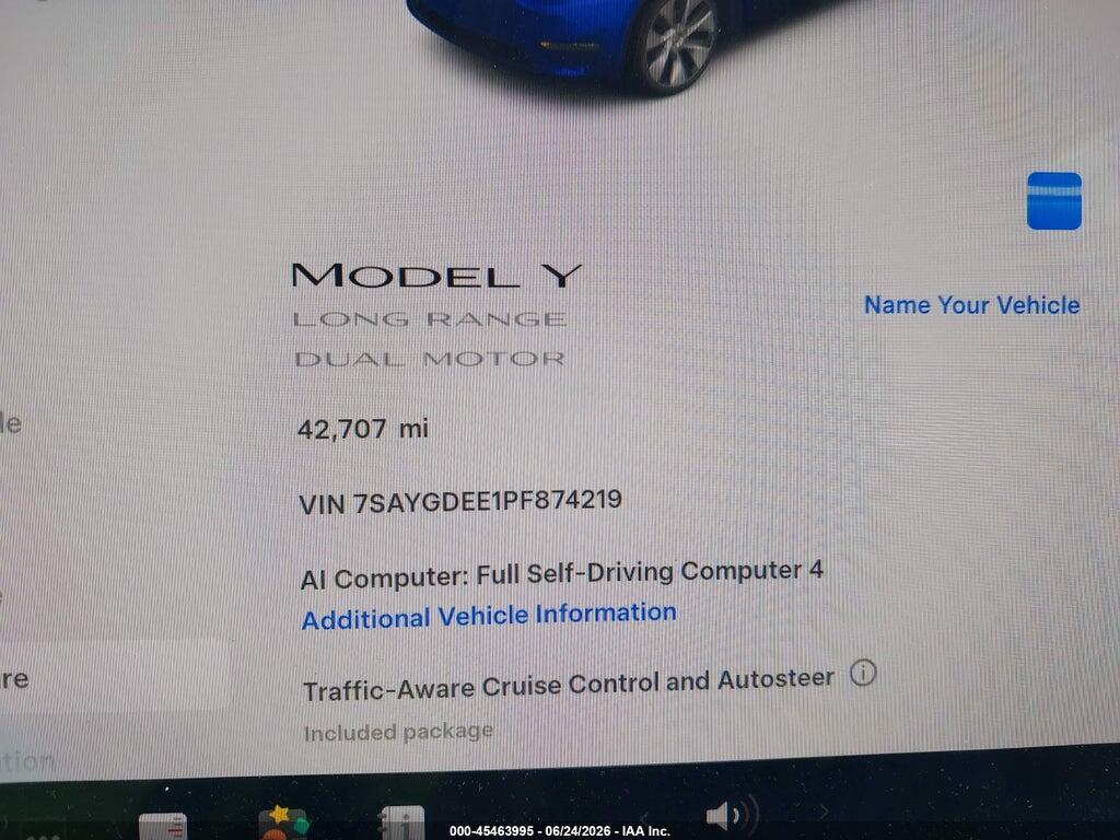 7SAYGDEE1PF874219 2023 TESLA MODEL Y photo no. 7