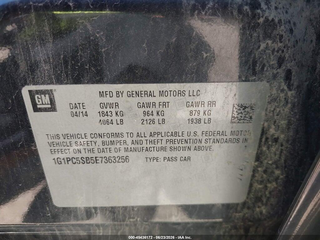 1G1PC5SB5E7363256 2014 CHEVROLET CRUZE photo no. 9