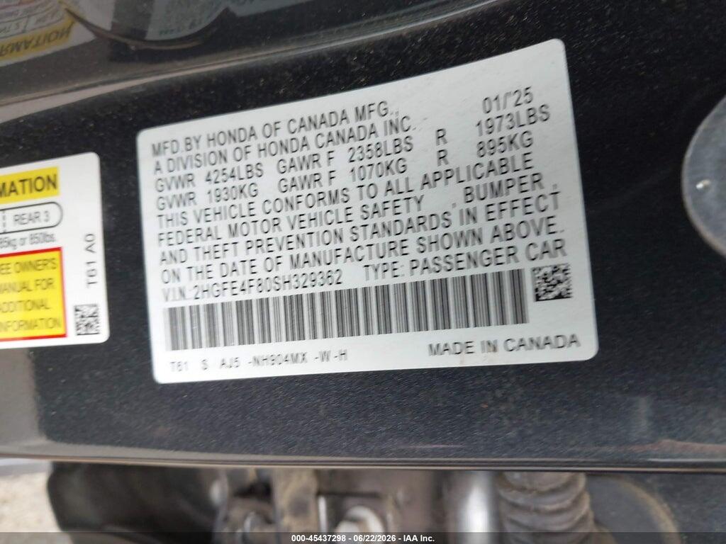 2HGFE4F80SH329362 2025 HONDA CIVIC HYBRID photo no. 9