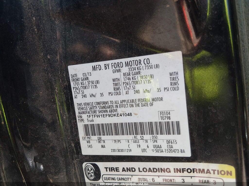 1FTFW1EF9DKE41048 2013 FORD F-150 photo no. 9