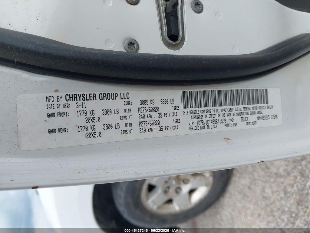 1D7RV1CT4BS641539 2011 RAM RAM 1500 photo no. 9