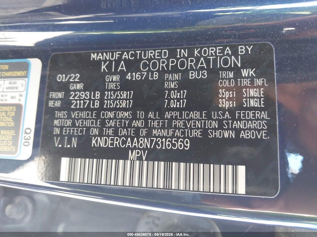 KNDERCAA8N7316569 2022 KIA SELTOS photo no. 9