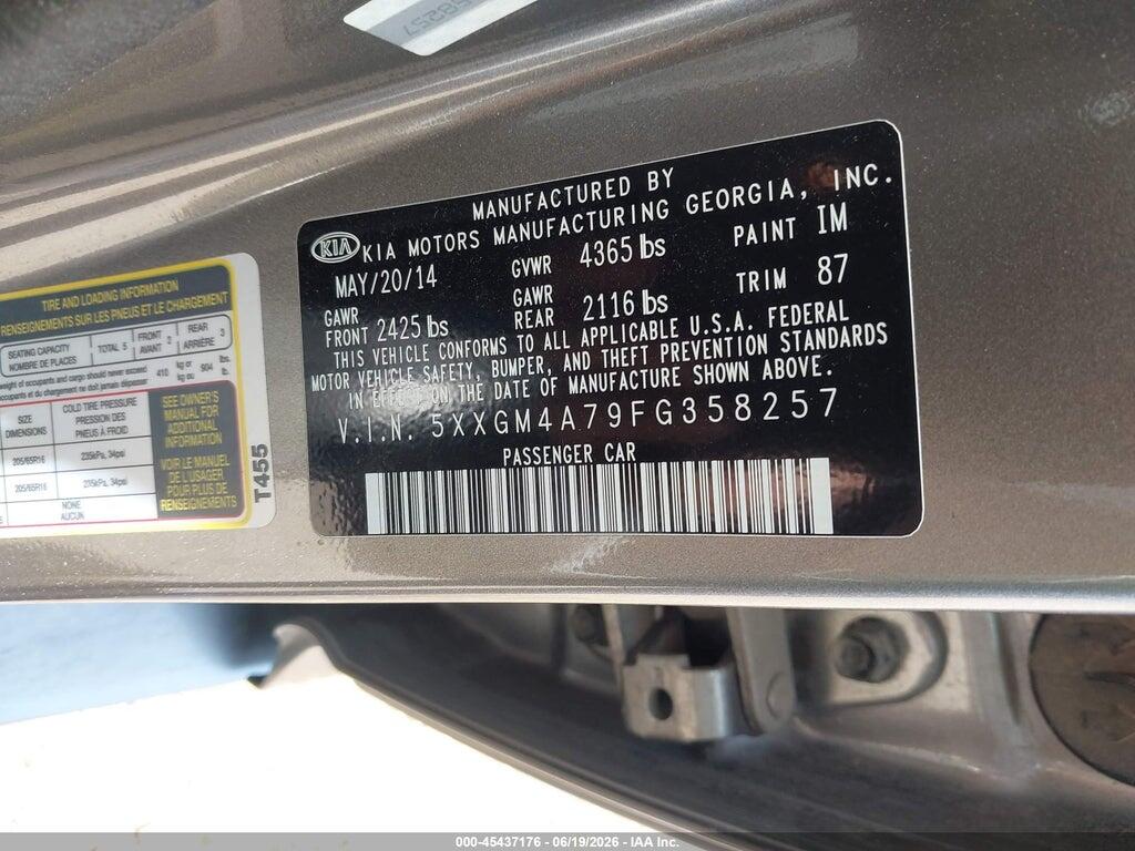 5XXGM4A79FG358257 2015 KIA OPTIMA photo no. 9