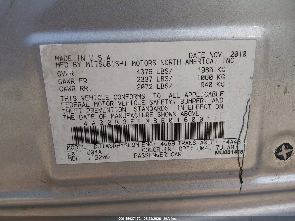4A32B3FFXBE016001 2011 MITSUBISHI GALANT photo no. 9