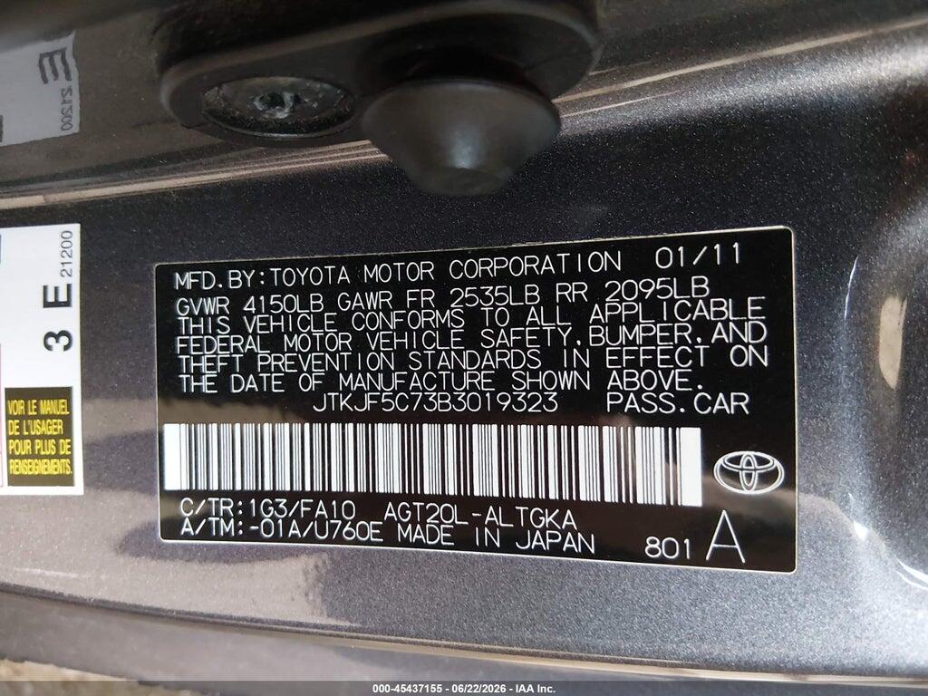 JTKJF5C73B3019323 2011 SCION TC photo no. 9