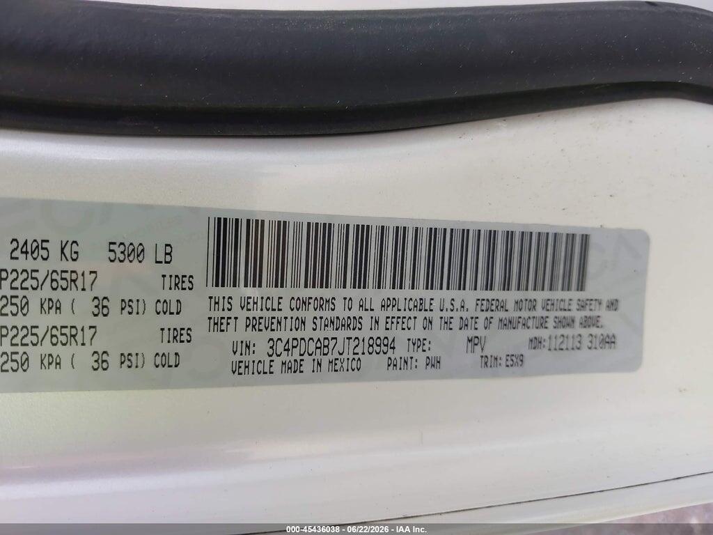 3C4PDCAB7JT218994 2018 DODGE JOURNEY photo no. 9