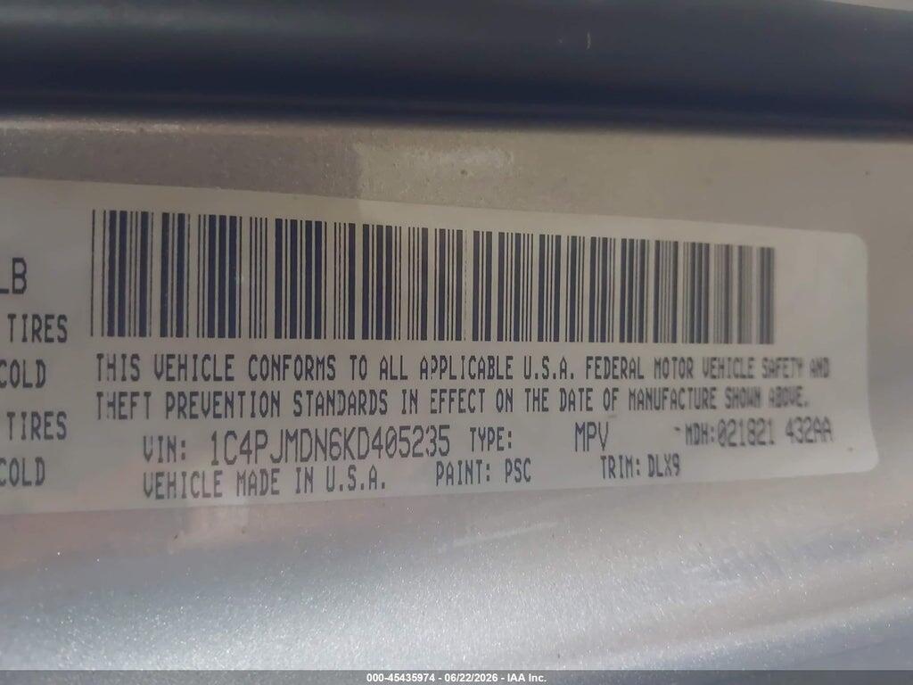 1C4PJMDN6KD405235 2019 JEEP CHEROKEE photo no. 9