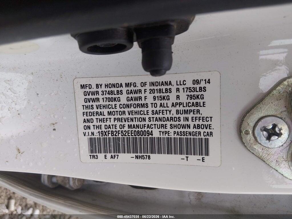 19XFB2F52EE080094 2014 HONDA CIVIC photo no. 9