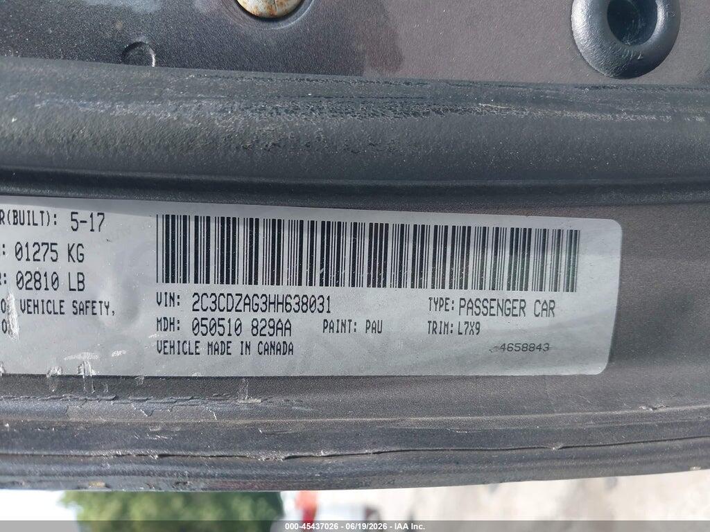 2C3CDZAG3HH638031 2017 DODGE CHALLENGER photo no. 9