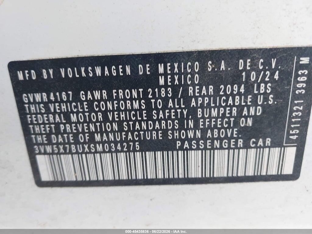 3VW5X7BUXSM034275 2025 VOLKSWAGEN JETTA photo no. 9