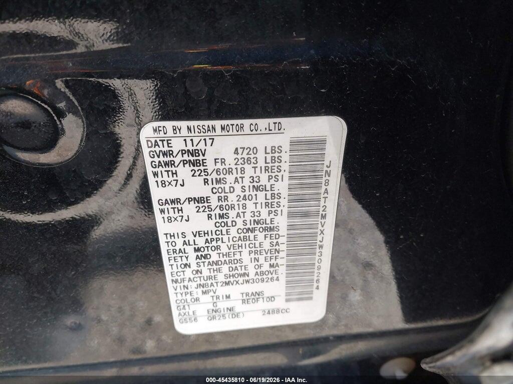 JN8AT2MVXJW309264 2018 NISSAN ROGUE photo no. 9