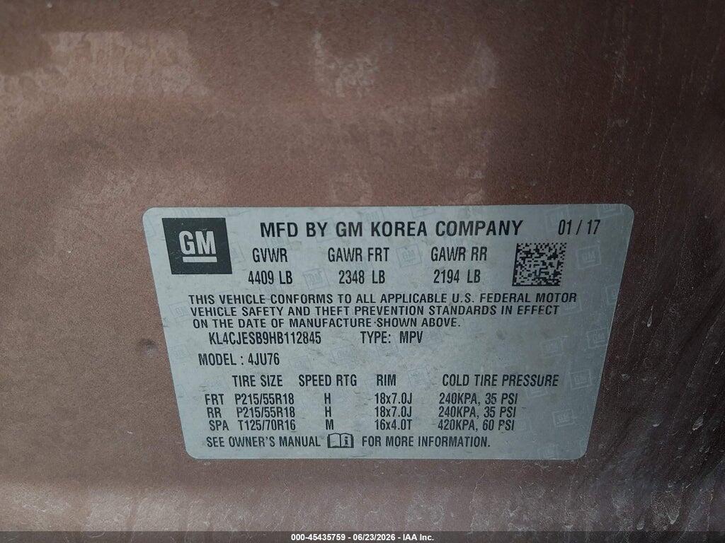 KL4CJESB9HB112845 2017 BUICK ENCORE photo no. 9