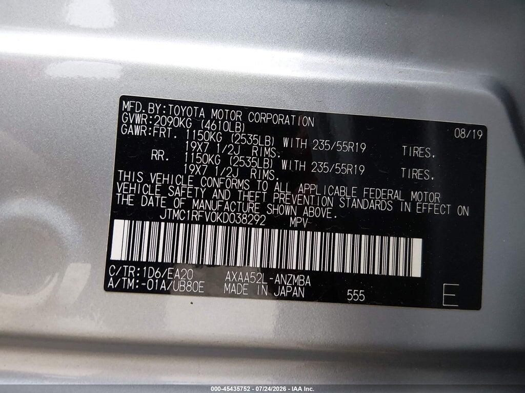 JTMC1RFV0KD038292 2019 TOYOTA RAV4 photo no. 9