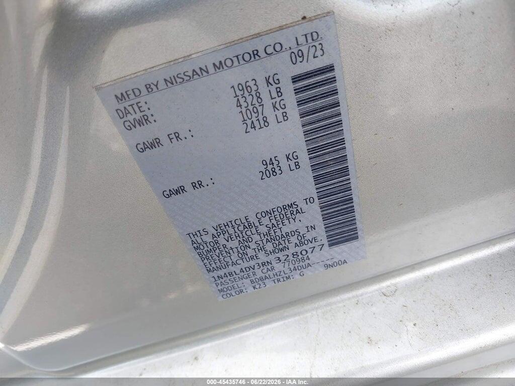1N4BL4DV3RN328077 2024 NISSAN ALTIMA photo no. 9