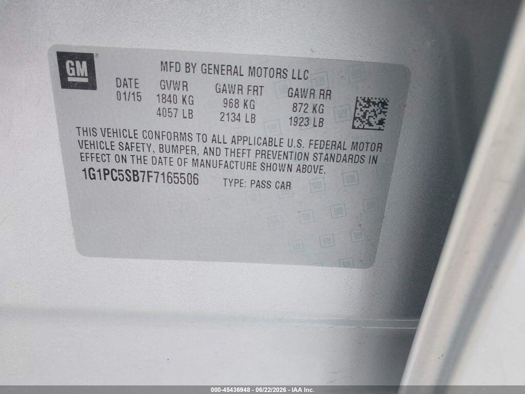1G1PC5SB7F7165506 2015 CHEVROLET CRUZE photo no. 9