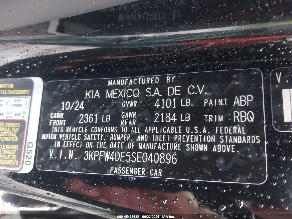 3KPFW4DE5SE040896 2025 KIA K4 photo no. 9