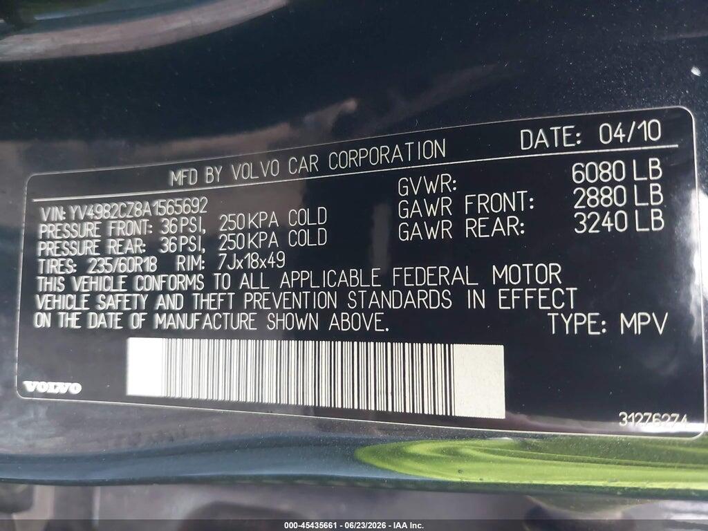 YV4982CZ8A1565692 2010 VOLVO XC90 photo no. 9