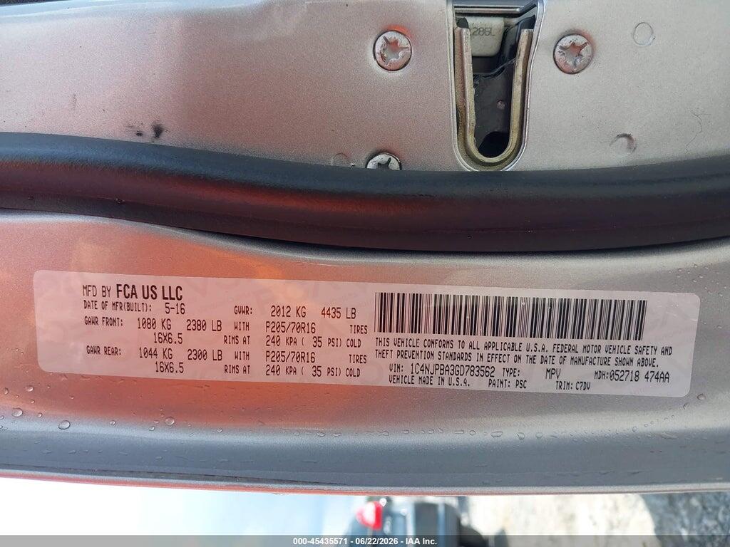 1C4NJPBA3GD783562 2016 JEEP PATRIOT photo no. 9
