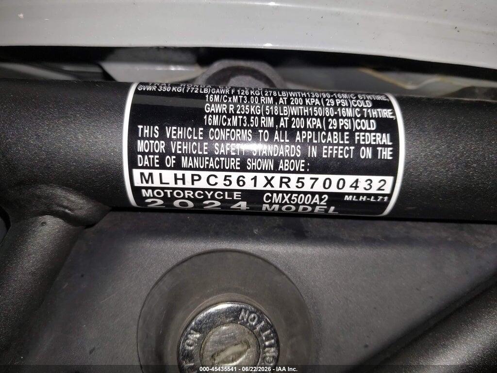 MLHPC561XR5700432 2024 HONDA CMX500 photo no. 10