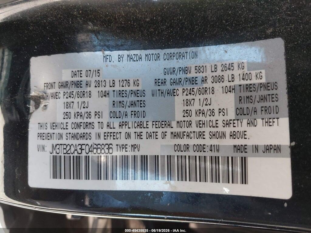JM3TB2CA3F0466836 2015 MAZDA CX-9 photo no. 9