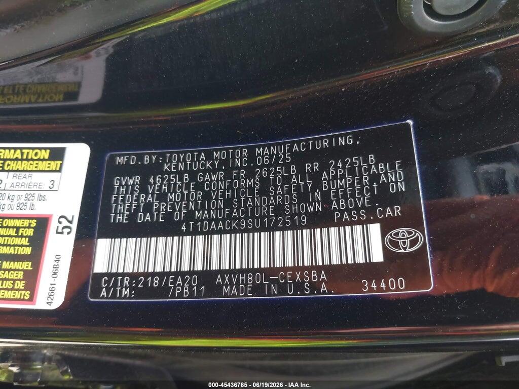 4T1DAACK9SU172519 2025 TOYOTA CAMRY photo no. 9