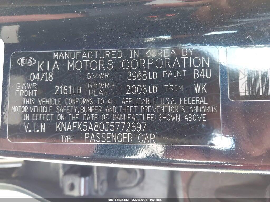 KNAFK5A80J5772697 2018 KIA FORTE photo no. 9