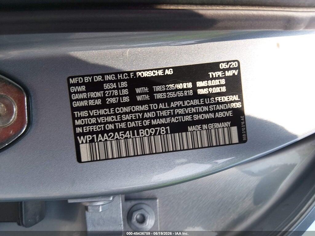 WP1AA2A54LLB09781 2020 PORSCHE MACAN photo no. 9