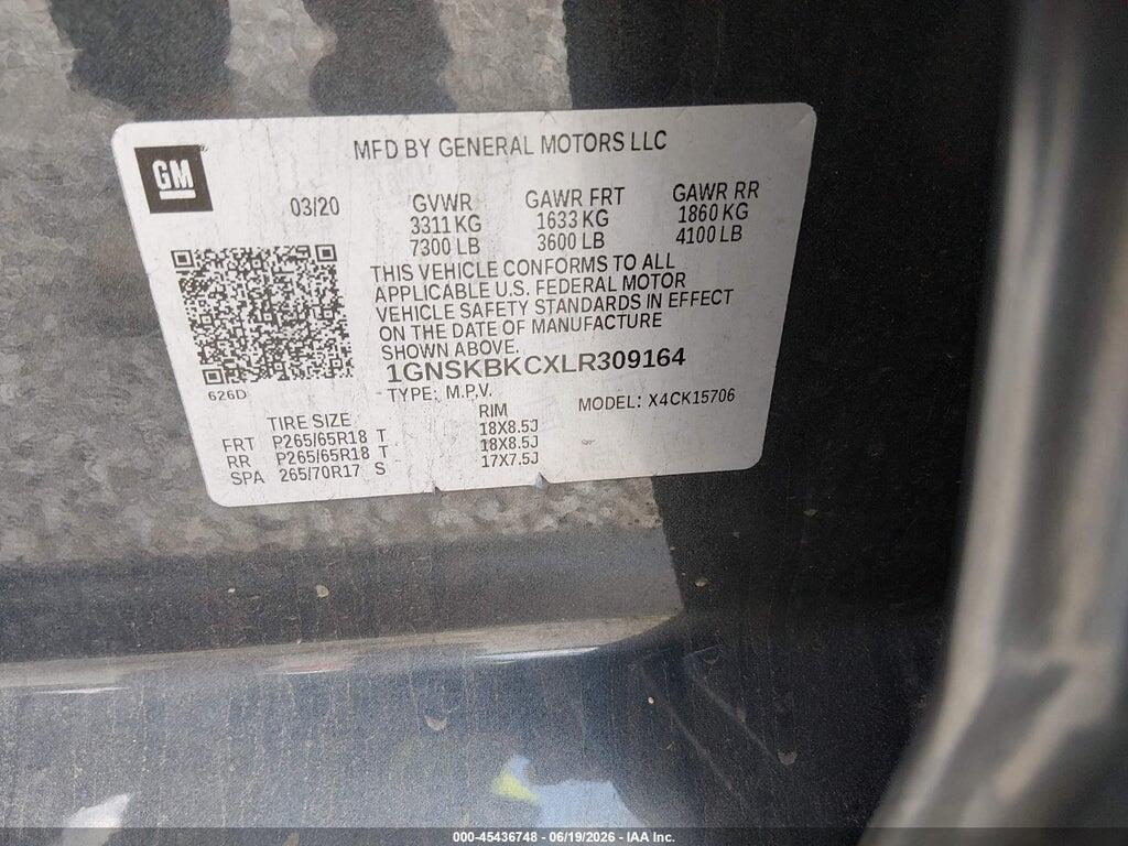 1GNSKBKCXLR309164 2020 CHEVROLET TAHOE photo no. 9