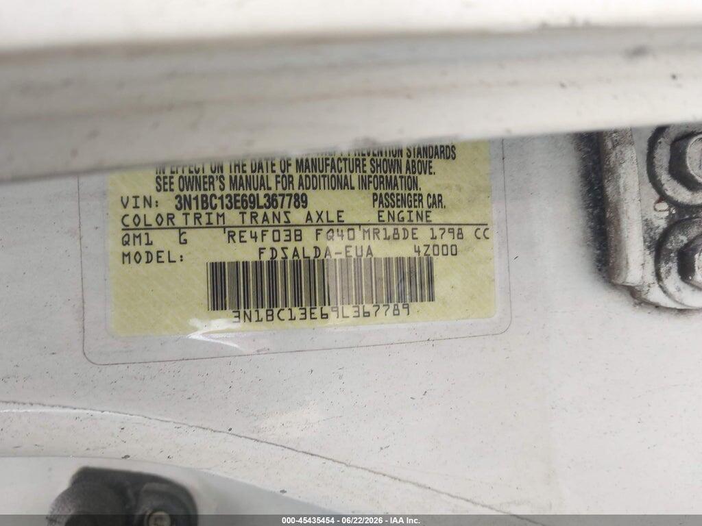 3N1BC13E69L367789 2009 NISSAN VERSA photo no. 9