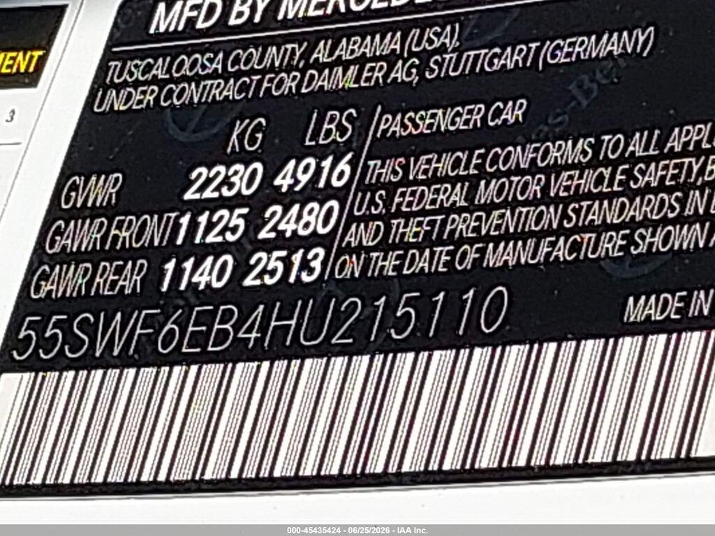 55SWF6EB4HU215110 2017 MERCEDES-BENZ AMG C 43 photo no. 9