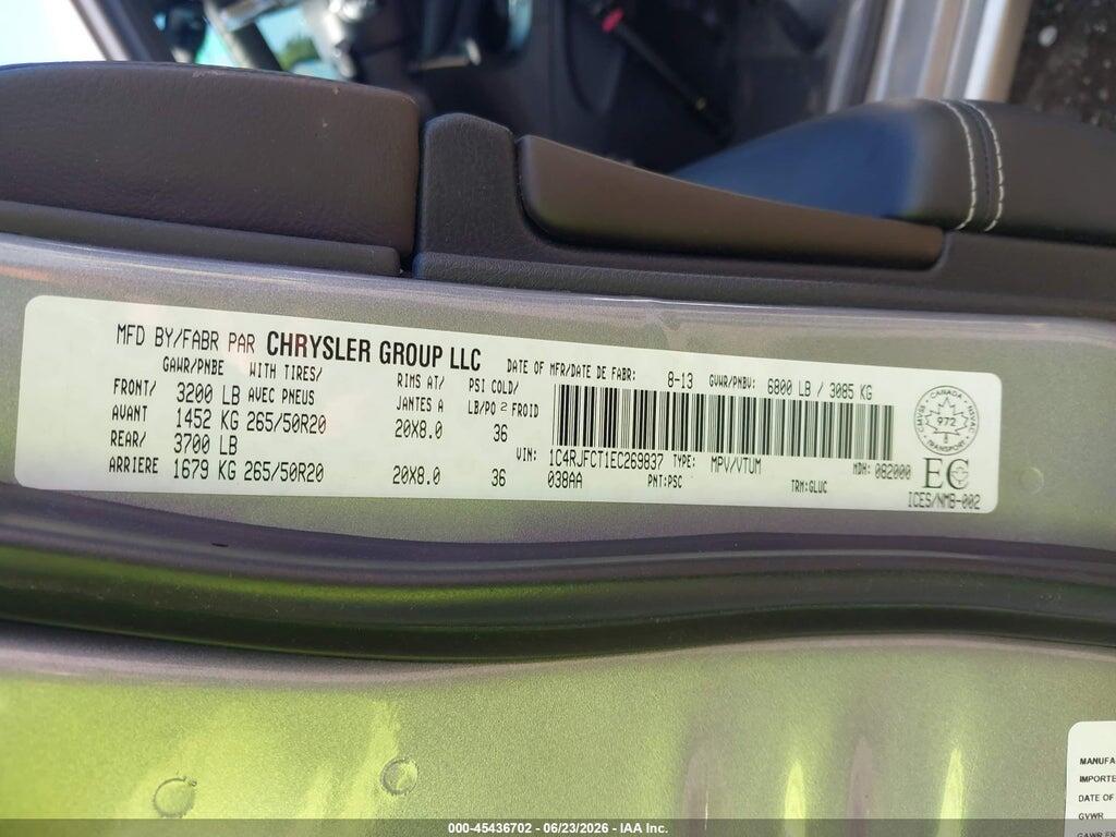 1C4RJFCT1EC269837 2014 JEEP GRAND CHEROKEE photo no. 9