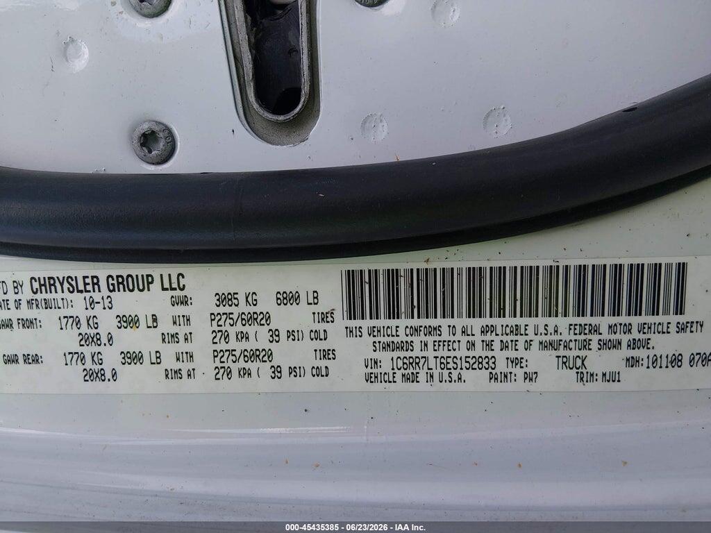 1C6RR7LT6ES152833 2014 RAM 1500 photo no. 9
