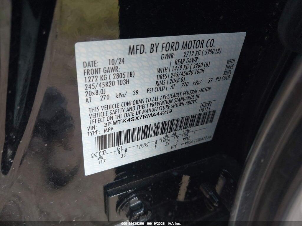 3FMTK4SX7RMA44219 2024 FORD MUSTANG MACH-E photo no. 9