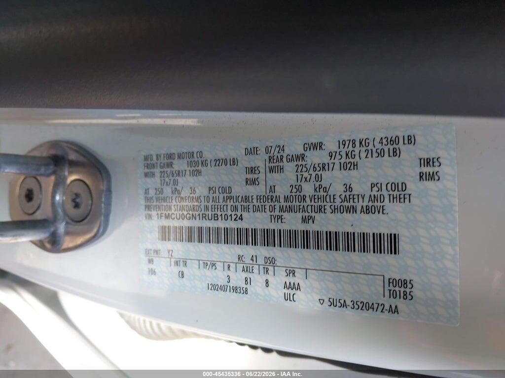 1FMCU0GN1RUB10124 2024 FORD ESCAPE photo no. 9