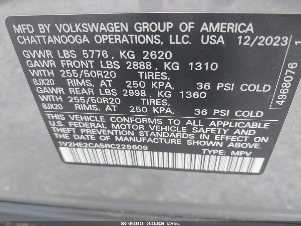 1V2HE2CA5RC225609 2024 VOLKSWAGEN ATLAS CROSS SPORT photo no. 9