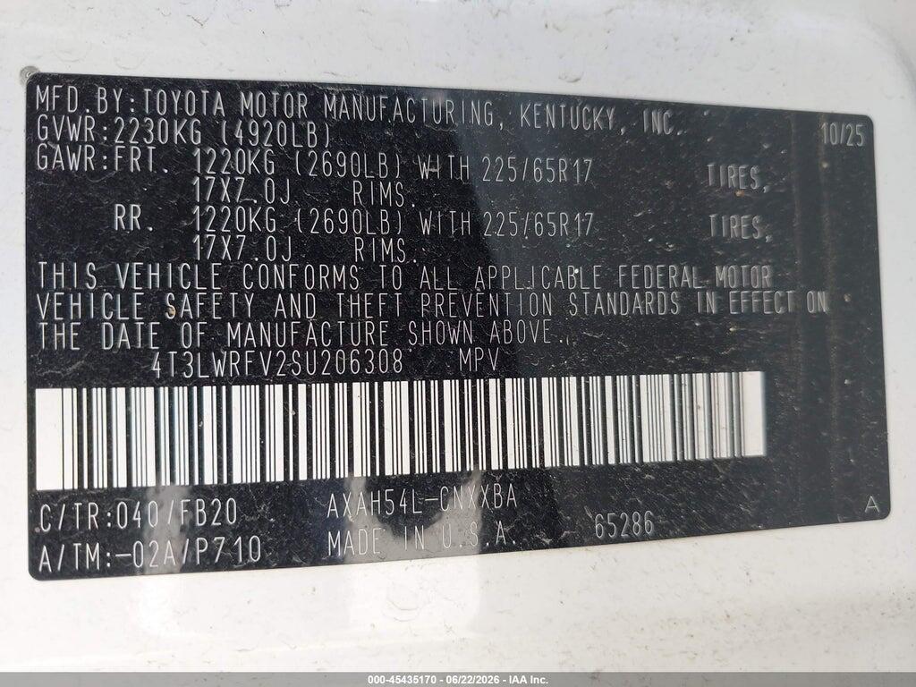 4T3LWRFV2SU206308 2025 TOYOTA RAV4 HYBRID photo no. 9