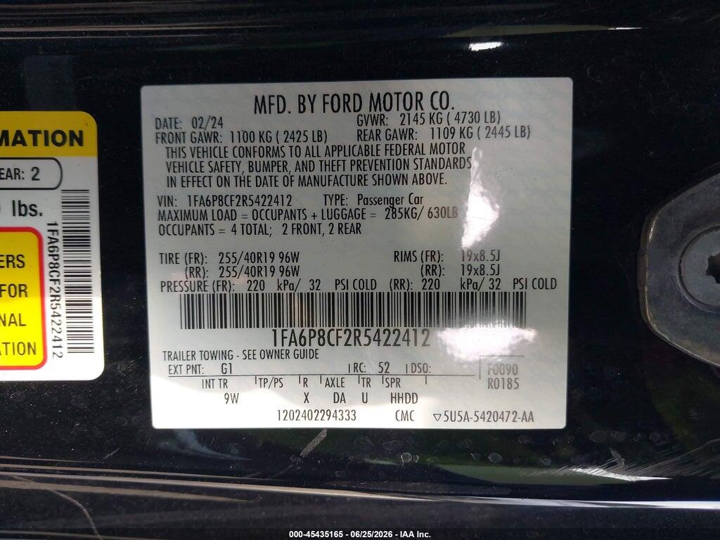 1FA6P8CF2R5422412 2024 FORD MUSTANG photo no. 9
