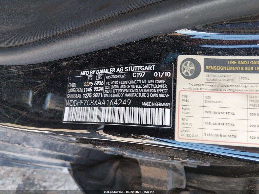 WDDHF7CBXAA164249 2010 MERCEDES-BENZ E 550 photo no. 9