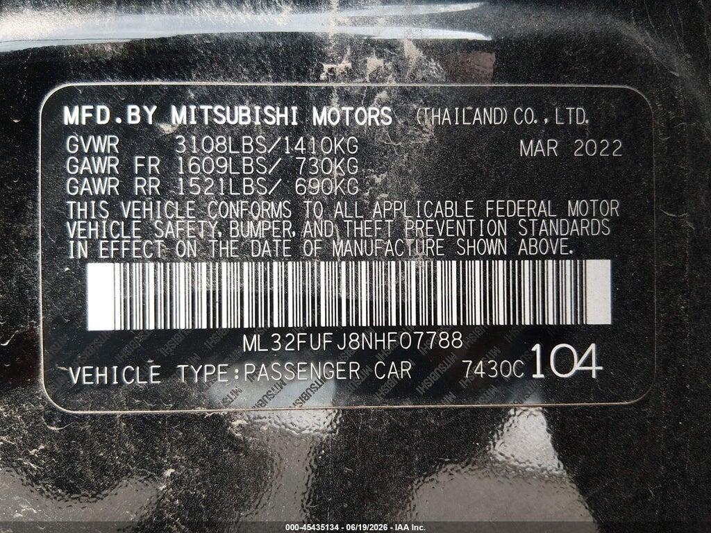 ML32FUFJ8NHF07788 2022 MITSUBISHI MIRAGE G4 photo no. 9