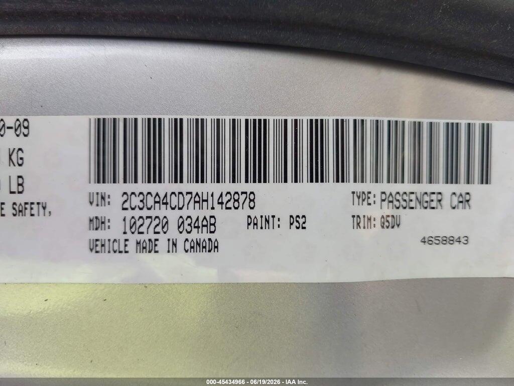 2C3CA4CD7AH142878 2010 CHRYSLER 300 photo no. 9