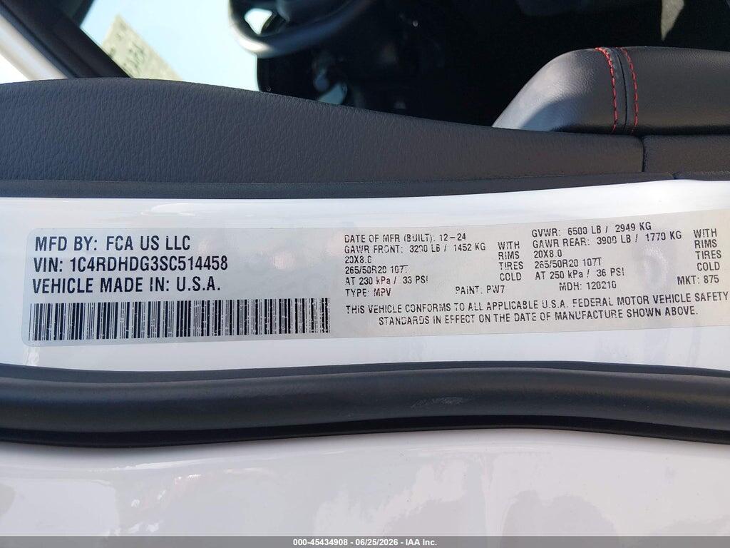 1C4RDHDG3SC514458 2025 DODGE DURANGO photo no. 9