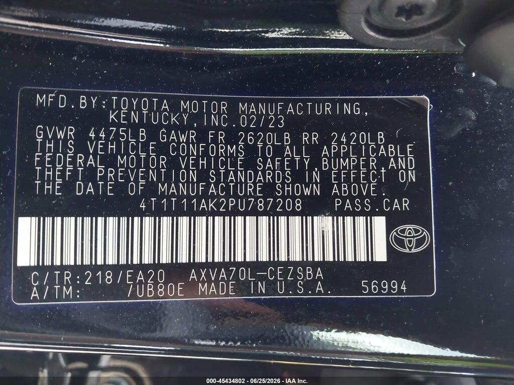 4T1T11AK2PU787208 2023 TOYOTA CAMRY photo no. 9