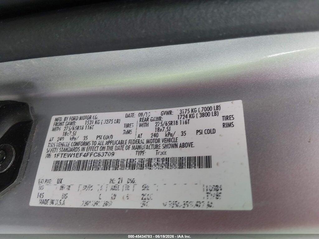 1FTEW1EF4FFC83709 2015 FORD F-150 photo no. 9