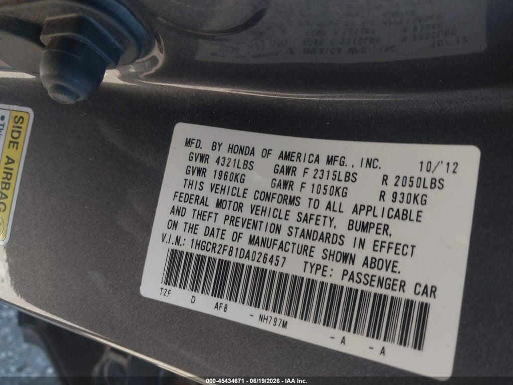 1HGCR2F81DA026457 2013 HONDA ACCORD photo no. 9