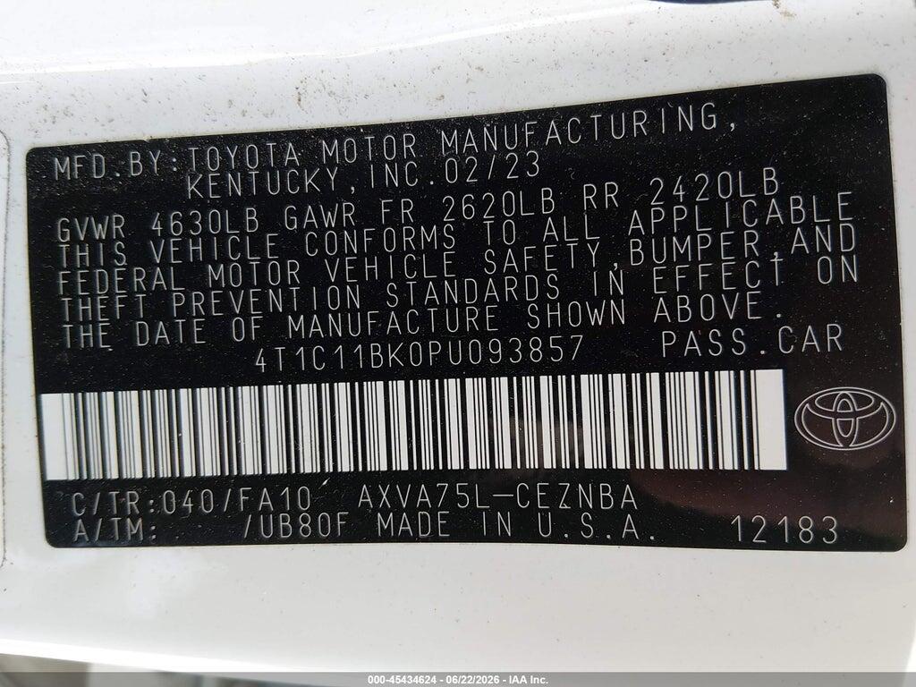 4T1C11BK0PU093857 2023 TOYOTA CAMRY photo no. 9