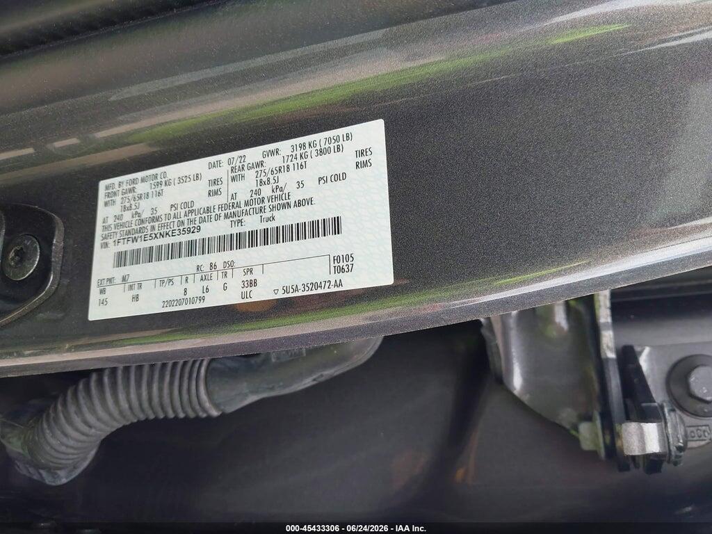 1FTFW1E5XNKE35929 2022 FORD F-150 photo no. 9