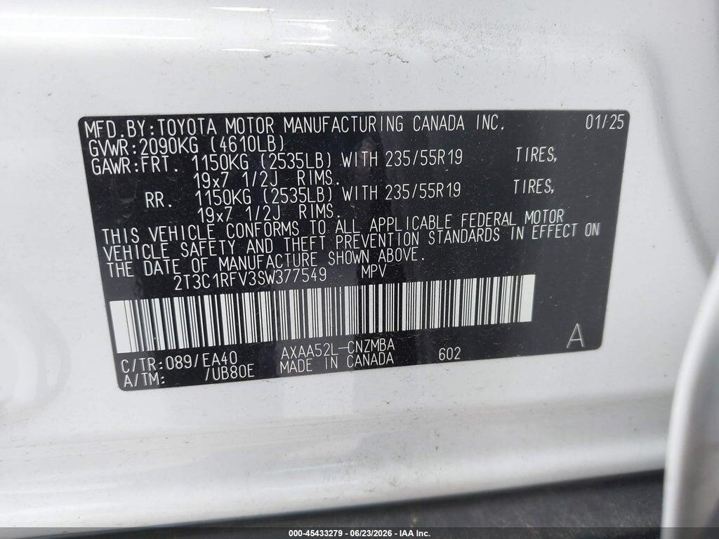 2T3C1RFV3SW377549 2025 TOYOTA RAV4 photo no. 9