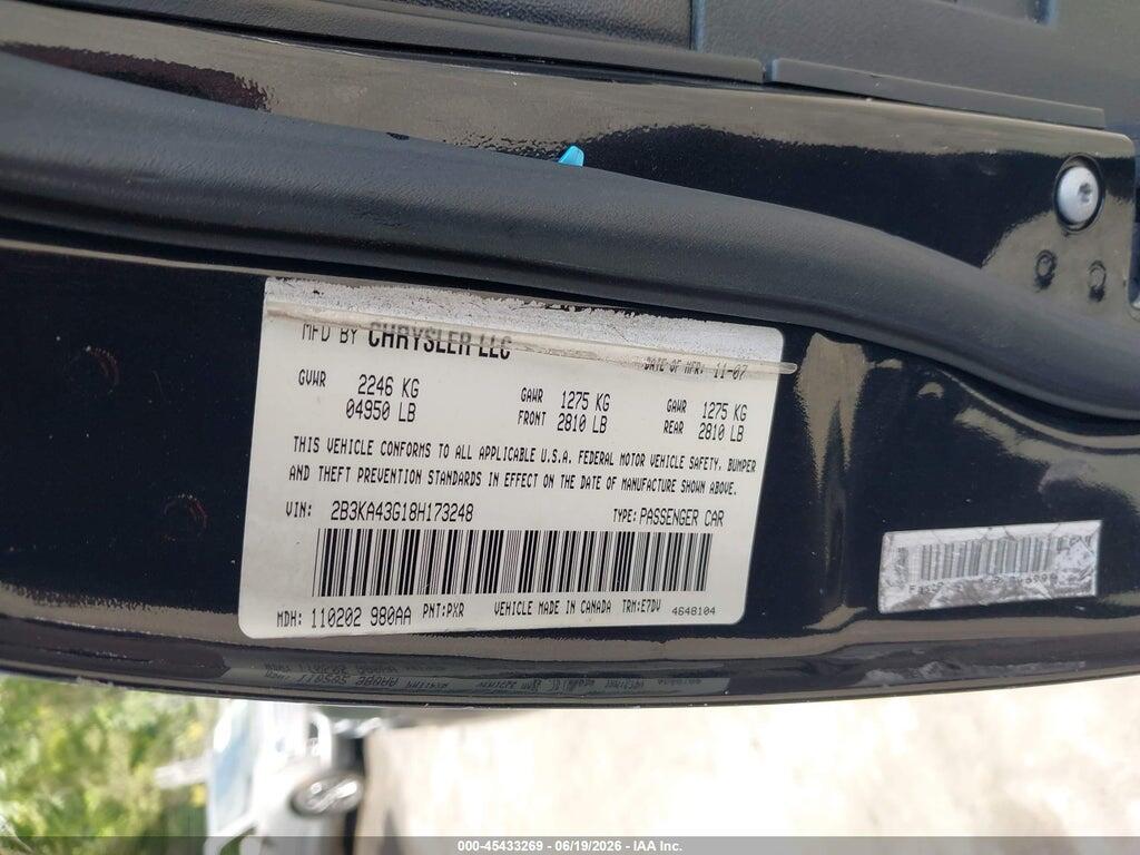 2B3KA43G18H173248 2008 DODGE CHARGER photo no. 9