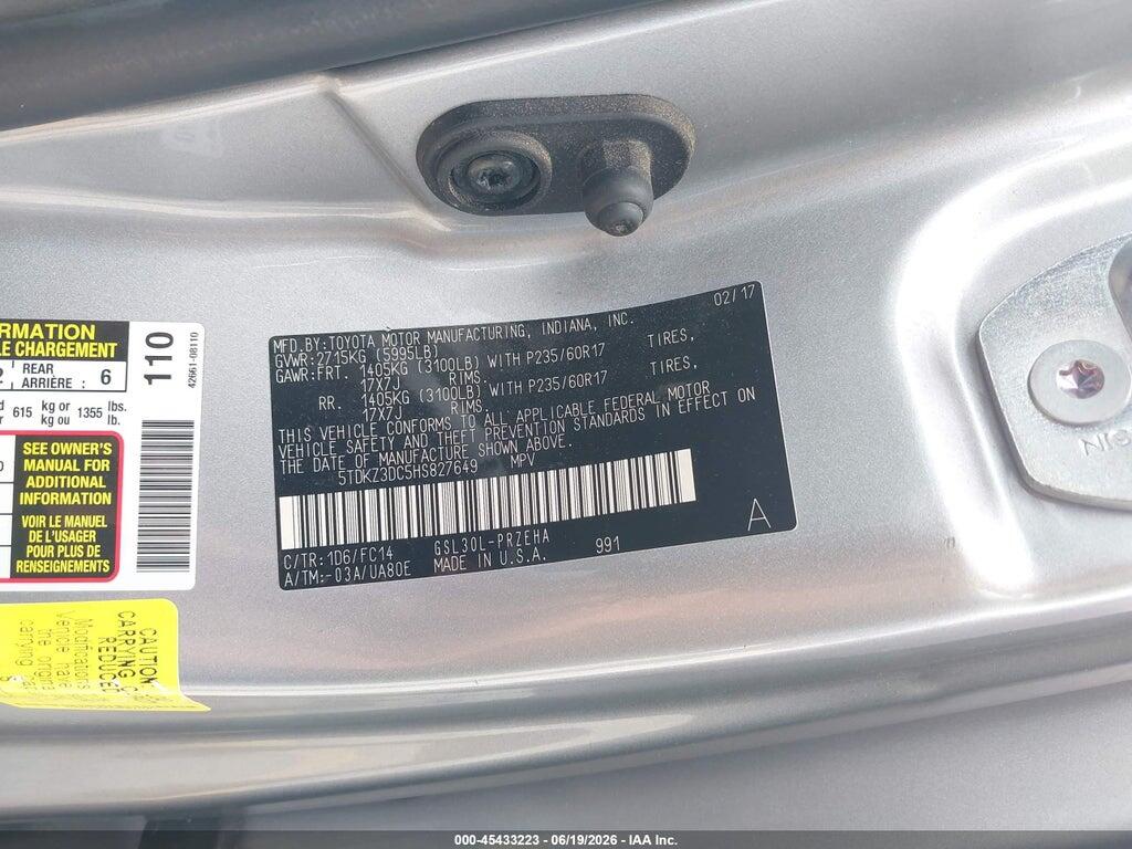 5TDKZ3DC5HS827649 2017 TOYOTA SIENNA photo no. 9